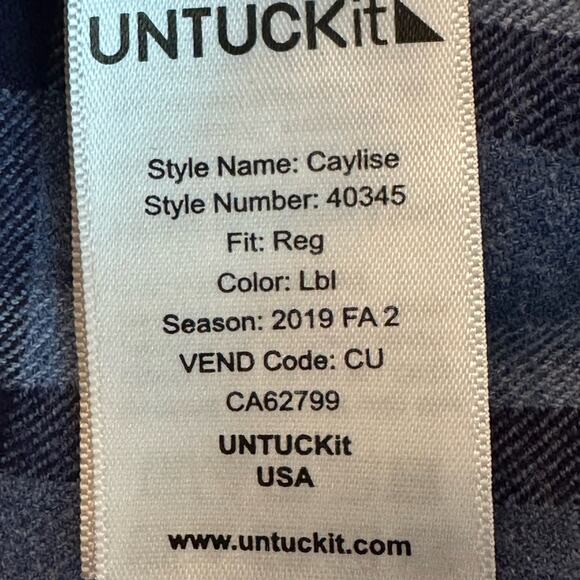 UNTUCKit Flannel Caylise Shirt Blue Size Large - Picture 8 of 8